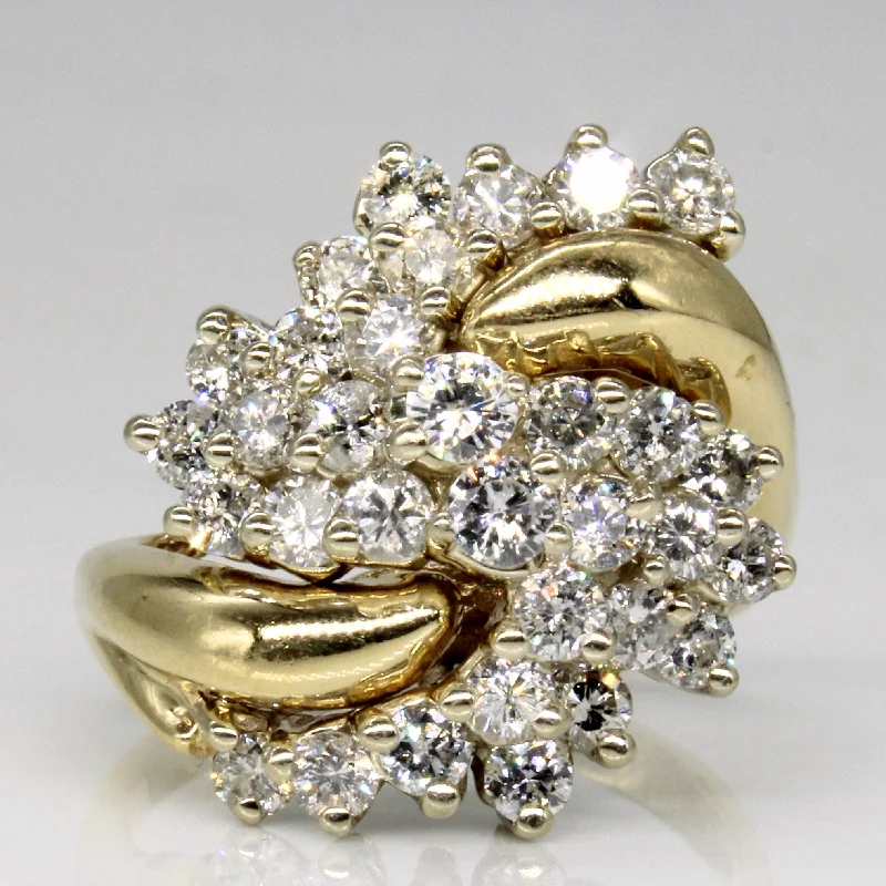 Trendy Minimalist Jewelry For Everyday Wear Diamond Waterfall Ring | 1.96ctw | SZ 8 | Trendy Minimalist Jewelry For Everyday Wear Diamond Waterfall Ring | 1.96ctw | SZ 8 |