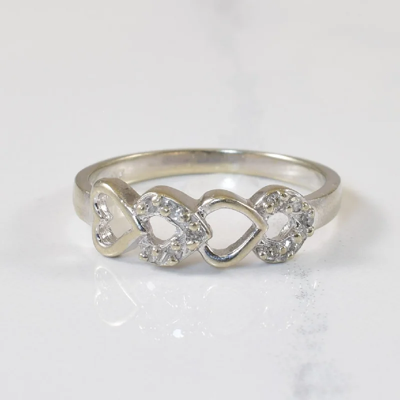 Limited-Time Offer On Premium Jewelry Collections Four Heart Diamond Ring | 0.05ctw | SZ 6.25 | Limited-Time Offer On Premium Jewelry Collections Four Heart Diamond Ring | 0.05ctw | SZ 6.25 |