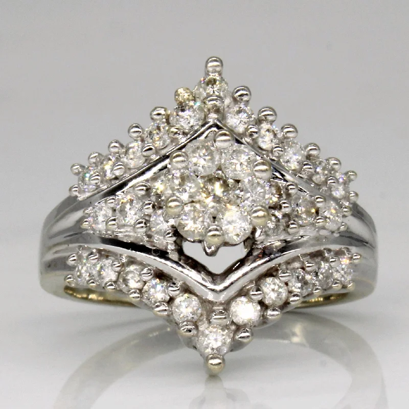 Customized Silver Jewelry For Unique Style High Set Diamond Engagement Ring | 0.82ctw | SZ 6.25 | Customized Silver Jewelry For Unique Style High Set Diamond Engagement Ring | 0.82ctw | SZ 6.25 |