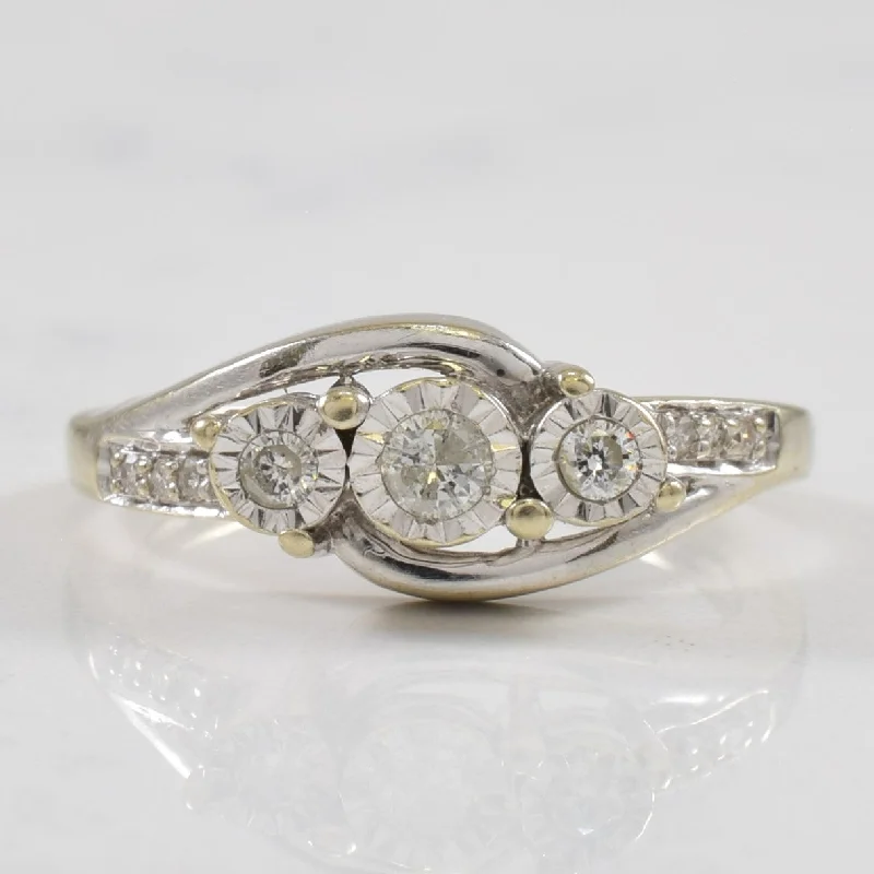 Modern Statement Jewelry For Bold Styling Illusion Set Diamond Bypass Ring | 0.14ctw | SZ 6 | Modern Statement Jewelry For Bold Styling Illusion Set Diamond Bypass Ring | 0.14ctw | SZ 6 |