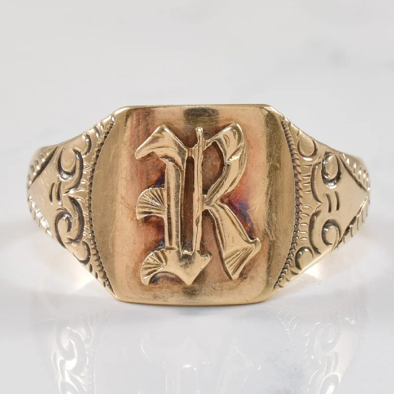 Luxury Meets Affordability – Jewelry Sale Now Live Initial 'R' Signet Ring | SZ 13 |