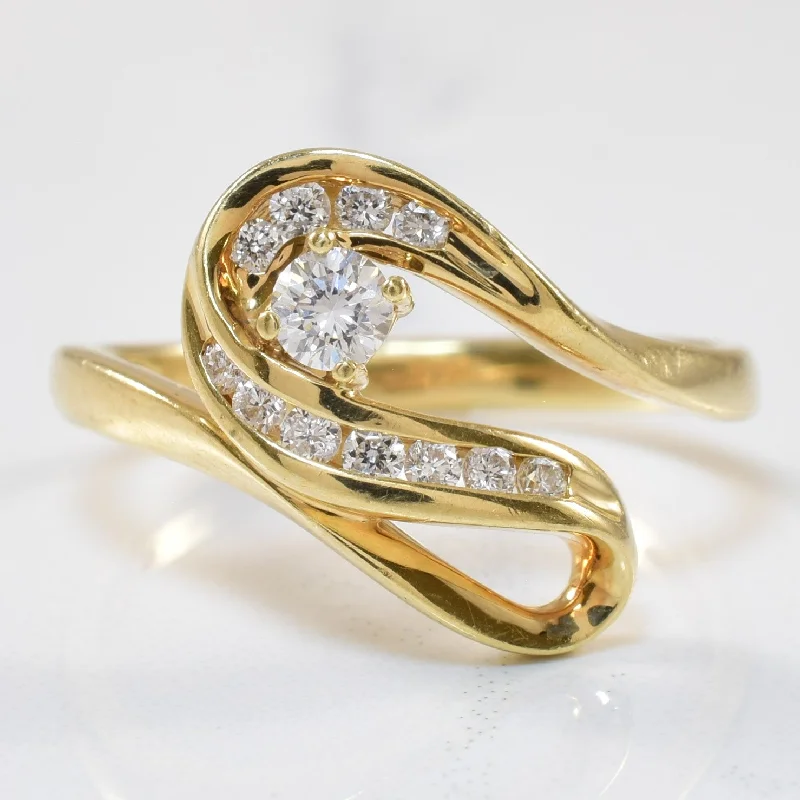 Trending Jewelry Now At Unbeatable Prices Looping Diamond Bypass Ring | 0.27ctw | SZ 7.5 |