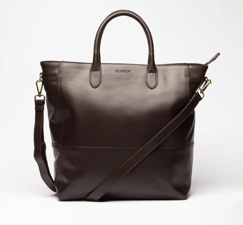 Luxury Leather Business Tote Dark Brown