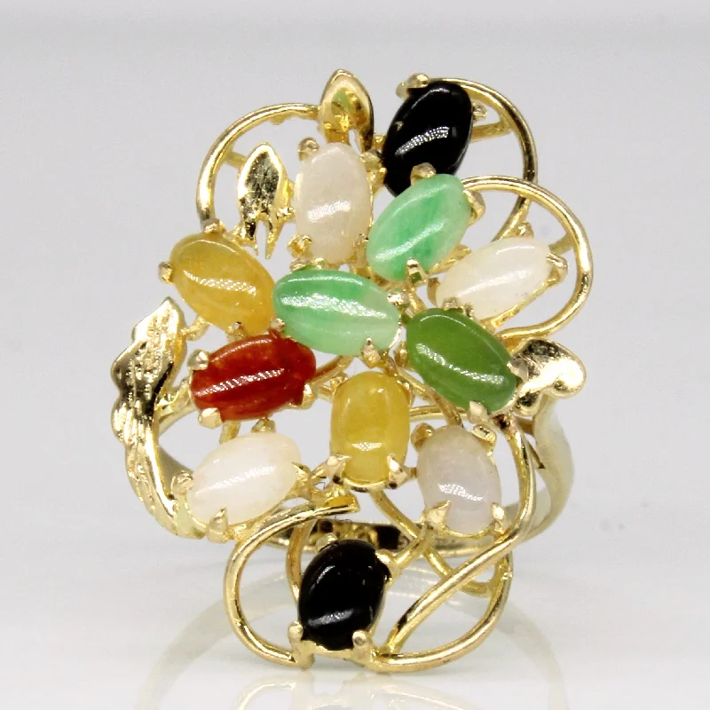 Celebrate With Sparkle – Jewelry Sale Now Live Multi Colour Jade Cocktail Ring | 3.00ctw | SZ 6.75 | Celebrate With Sparkle – Jewelry Sale Now Live Multi Colour Jade Cocktail Ring | 3.00ctw | SZ 6.75 |