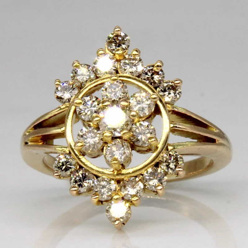 Jewelry Clearance – Final Chance To Save Big Unique Cluster Diamond Ring | 1.09ctw | SZ 5.75 | Jewelry Clearance – Final Chance To Save Big Unique Cluster Diamond Ring | 1.09ctw | SZ 5.75 |