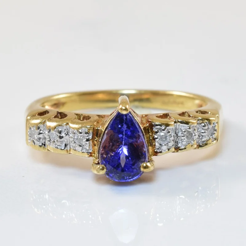 Dazzle In Elegance With Our Biggest Jewelry Sale Pear Cut Tanzanite & Diamond Ring | 1.35ct, 0.06ctw | SZ 7 | Dazzle In Elegance With Our Biggest Jewelry Sale Pear Cut Tanzanite & Diamond Ring | 1.35ct, 0.06ctw | SZ 7 |