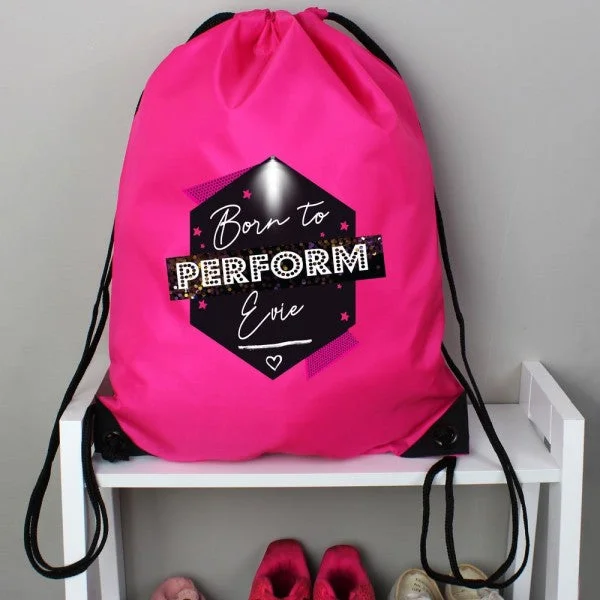 Personalised 'Born to Perform' Pink Kit Bag