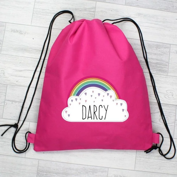 Personalised Rainbow Pink Swim & Kit Bag