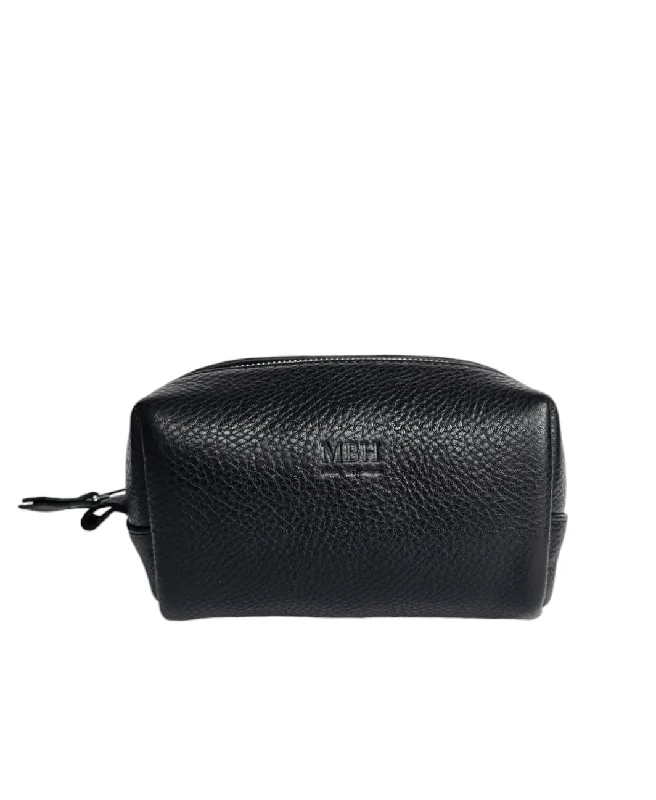 Petite Luxe Leather Pouch - Black