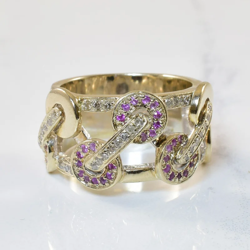Shine In Style – Shop Jewelry Discounts Today Interlocking Pink Sapphire & Diamond Ring | 0.40ctw, 0.22ctw | SZ 6.5 | Shine In Style – Shop Jewelry Discounts Today Interlocking Pink Sapphire & Diamond Ring | 0.40ctw, 0.22ctw | SZ 6.5 |