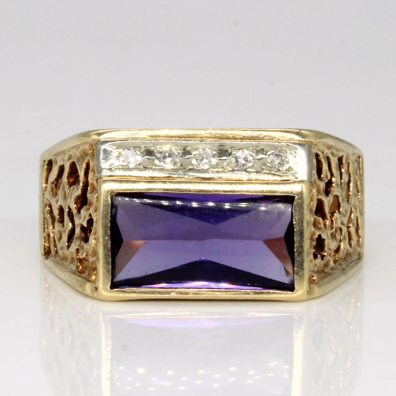 Premium Jewelry At Special Low Prices For A Limited Time Synthetic Purple Sapphire & Diamond Ring | N/A | SZ 9.5 |