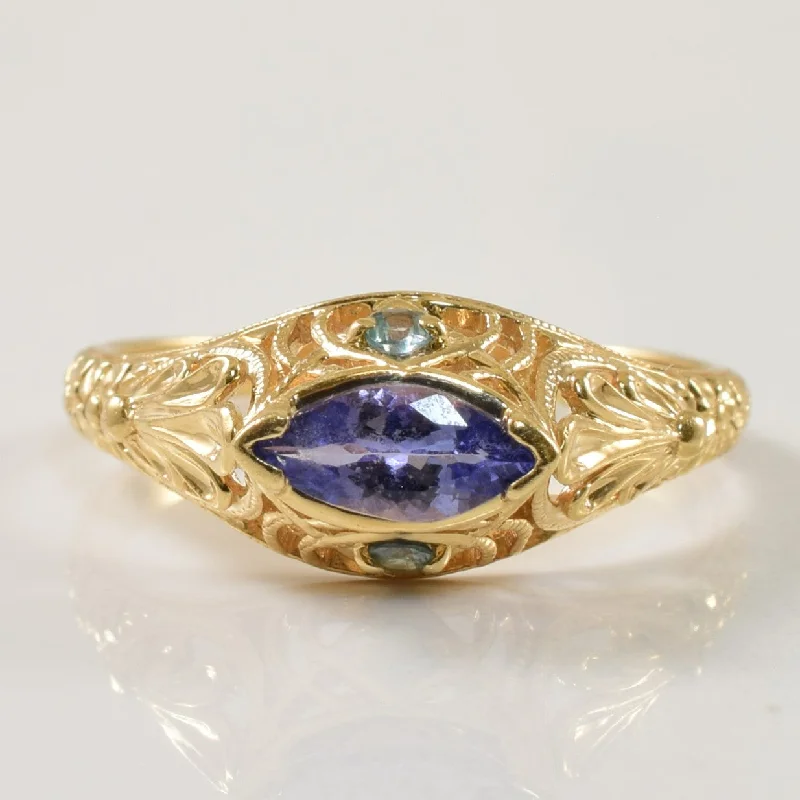 Seasonal Jewelry Clearance – Best Styles At The Lowest Prices Ornate Tanzanite & Chrysoberyl Ring | 0.40ctw | SZ 8 | Seasonal Jewelry Clearance – Best Styles At The Lowest Prices Ornate Tanzanite & Chrysoberyl Ring | 0.40ctw | SZ 8 |