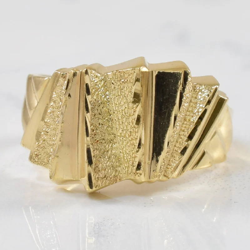 Jewelry Clearance Sale – Final Reductions Yellow Gold Textured Geometric Ring | SZ 6.25 | Jewelry Clearance Sale – Final Reductions Yellow Gold Textured Geometric Ring | SZ 6.25 |