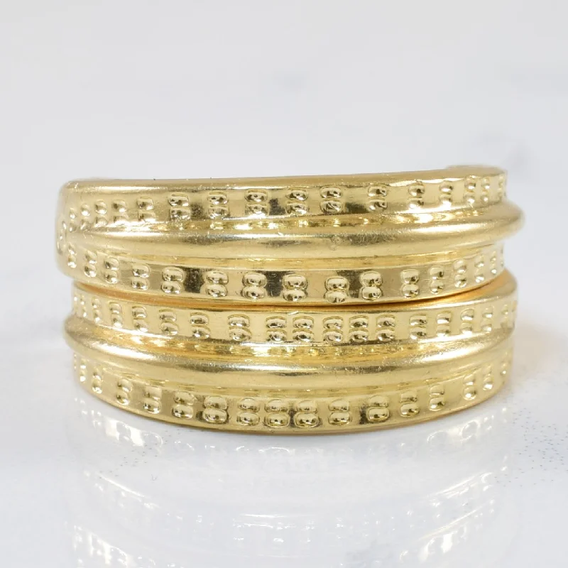 Last Chance To Grab Your Favorite Jewelry At A Discount Yellow Gold Textured Wrap Ring | SZ 7 |