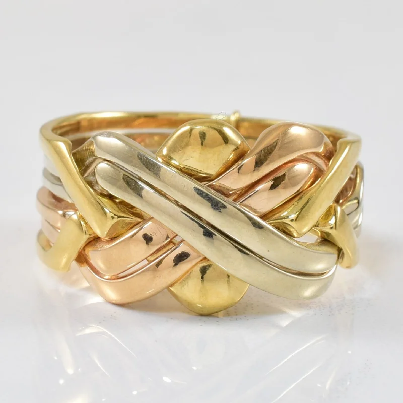 Exclusive Gemstone Jewelry At Special Prices Tri Tone Gold Puzzle Ring | SZ 11 |