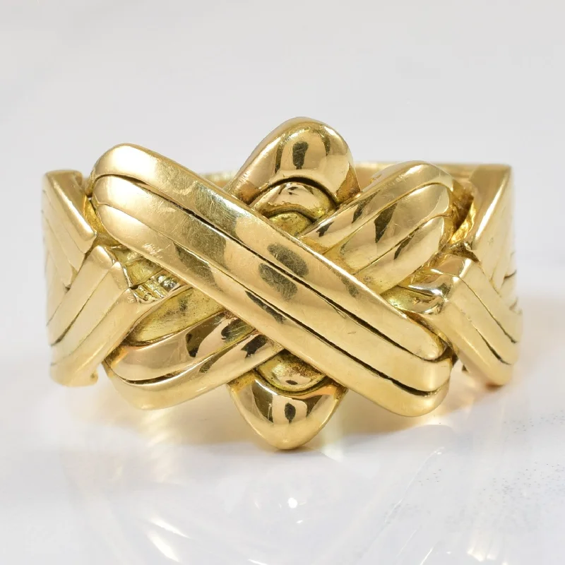 Timeless Jewelry At Special Discount Rates Yellow Gold Puzzle Ring | SZ 13 |