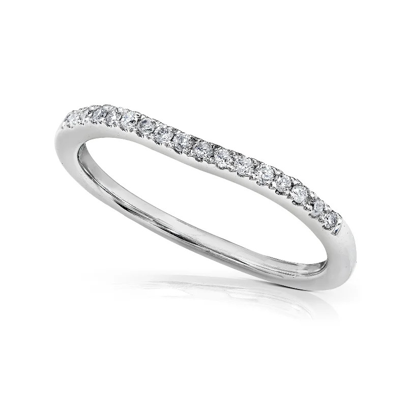 Must-Have Jewelry At Unbelievable Discounts 1/10ct.tw Curved Diamond Wedding Band