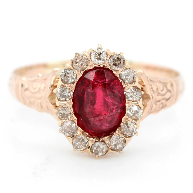 The Ultimate Jewelry Sale – Shop Premium Styles Antique Art Deco 14k Rose Gold 1.60ct Garnet & Diamond Halo Cocktail Ring The Ultimate Jewelry Sale – Shop Premium Styles Antique Art Deco 14k Rose Gold 1.60ct Garnet & Diamond Halo Cocktail Ring