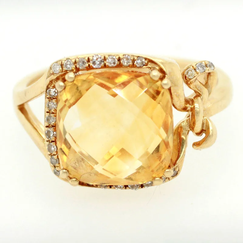 Shop Dazzling Jewelry At The Best Prices EFFY 1.39ctw Citrine and Diamond Cocktail Ring - 14k Yellow Gold | Size 7 Shop Dazzling Jewelry At The Best Prices EFFY 1.39ctw Citrine and Diamond Cocktail Ring - 14k Yellow Gold | Size 7