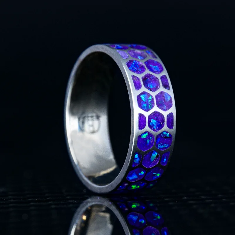 Exclusive Jewelry Sale Event – Shop Now Hexagon Lavender Opal Glowstone Ring on Titanium Exclusive Jewelry Sale Event – Shop Now Hexagon Lavender Opal Glowstone Ring on Titanium