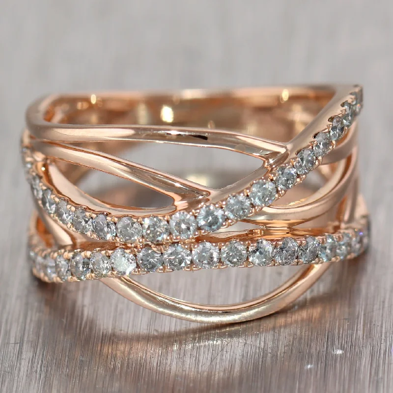 Stunning Jewelry Pieces At The Lowest Prices Ever LeVian 14k Rose Gold 1ctw Diamond Wave Ring Stunning Jewelry Pieces At The Lowest Prices Ever LeVian 14k Rose Gold 1ctw Diamond Wave Ring