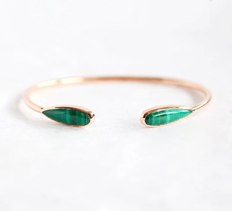 Celebrate With Sparkle – Jewelry Sale Now Live Malachite Cuff Bracelet, 14K Yellow Gold Bracelet