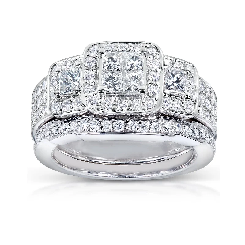 Get The Jewelry You Love At A Price You Love Wide Triple Halo Princess Diamond Bridal Set Get The Jewelry You Love At A Price You Love Wide Triple Halo Princess Diamond Bridal Set