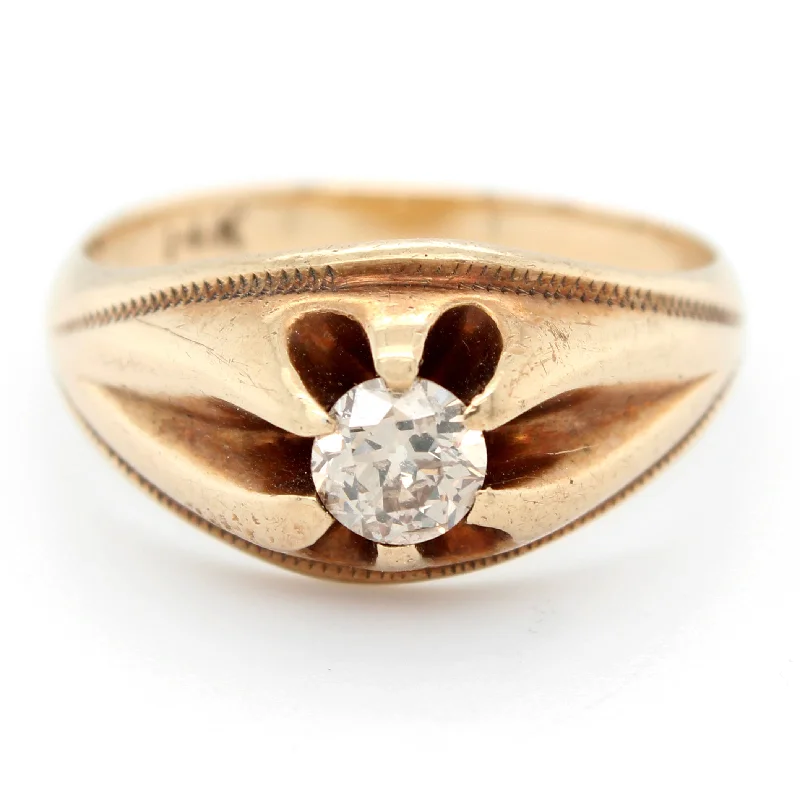 Limited-Time Jewelry Discounts – Shine Without The Splurge Vintage Men's 14k Solid Yellow Gold 0.50ct Diamond Solitaire Tapered Ring Limited-Time Jewelry Discounts – Shine Without The Splurge Vintage Men's 14k Solid Yellow Gold 0.50ct Diamond Solitaire Tapered Ring