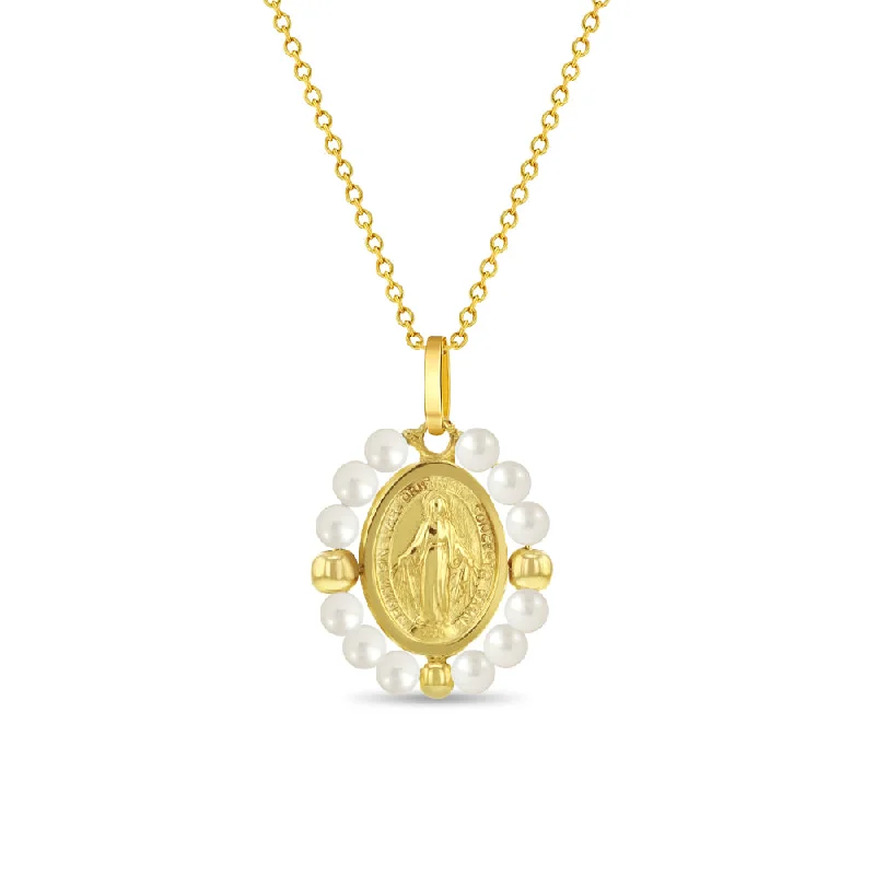 Luxury Jewelry Now At Special Promotional Rates 14k Gold Miraculous Virgin Mary Freshwater Cultured Pearl Kids / Children's / Girls Pendant/Necklace Luxury Jewelry Now At Special Promotional Rates 14k Gold Miraculous Virgin Mary Freshwater Cultured Pearl Kids / Children's / Girls Pendant/Necklace