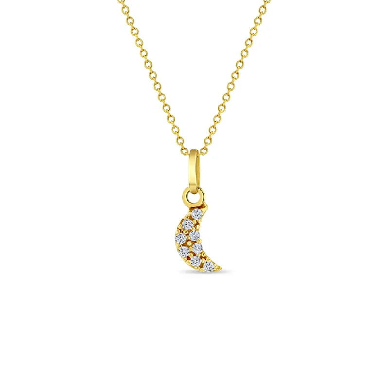 Don't Miss Our Biggest Jewelry Sale Of The Season 14k Gold Tiny CZ Encrusted Moon Baby / Toddler / Kids Pendant/Necklace Don't Miss Our Biggest Jewelry Sale Of The Season 14k Gold Tiny CZ Encrusted Moon Baby / Toddler / Kids Pendant/Necklace