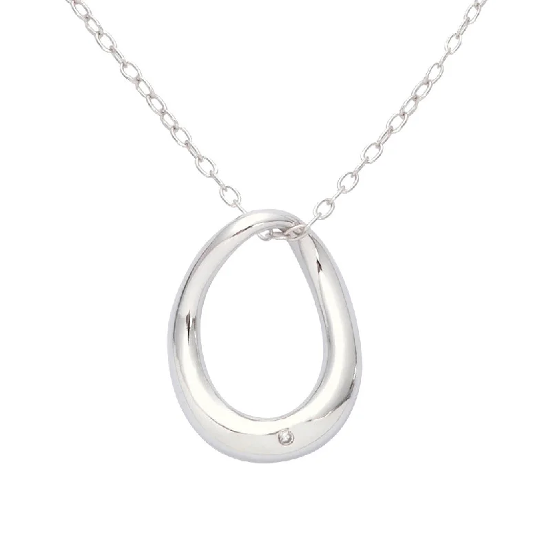 Breathtaking Jewelry At Limited-Time Savings Sterling Silver & Diamond Freeform Necklace Breathtaking Jewelry At Limited-Time Savings Sterling Silver & Diamond Freeform Necklace