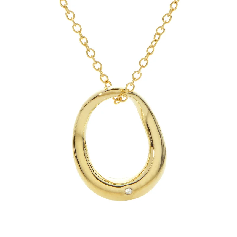 Last Chance To Shop High-End Jewelry At Markdown Prices Sterling Silver & Diamond Freeform Necklace - Gold Overlay Last Chance To Shop High-End Jewelry At Markdown Prices Sterling Silver & Diamond Freeform Necklace - Gold Overlay