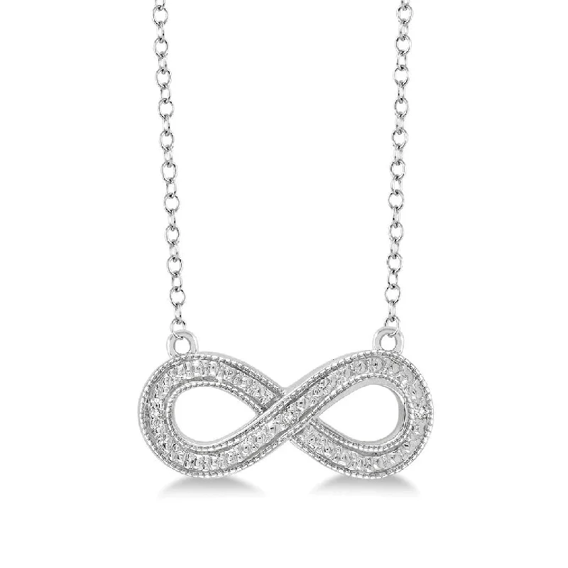 Shop Modern Jewelry Collections With Exclusive Discounts Diamond & Sterling Silver Infinity Necklace Shop Modern Jewelry Collections With Exclusive Discounts Diamond & Sterling Silver Infinity Necklace