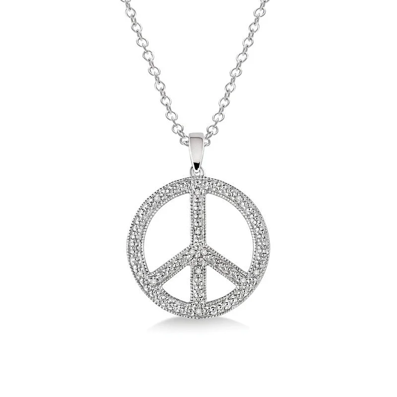 Jewelry Clearance Event – Stock Up Before It's Over Diamond Peace Sign Necklace