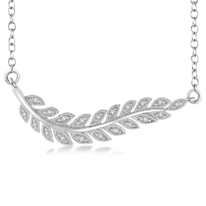 Seasonal Jewelry Deals – Elevate Your Style Diamond & Silver Leaf Necklace