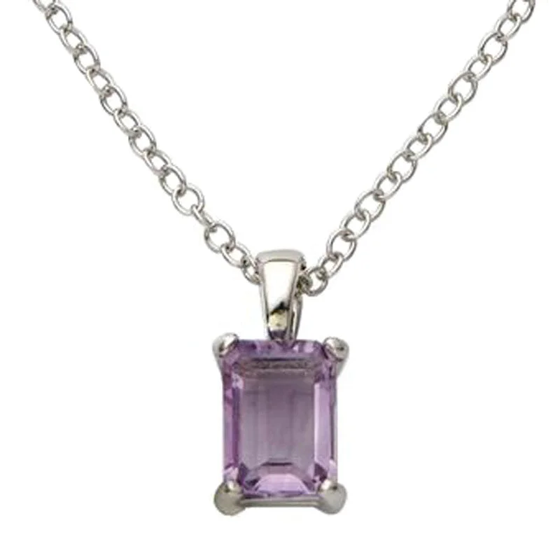 Dainty Floral Jewelry For Feminine Elegance Classic Emerald-Cut Gemstone Necklace