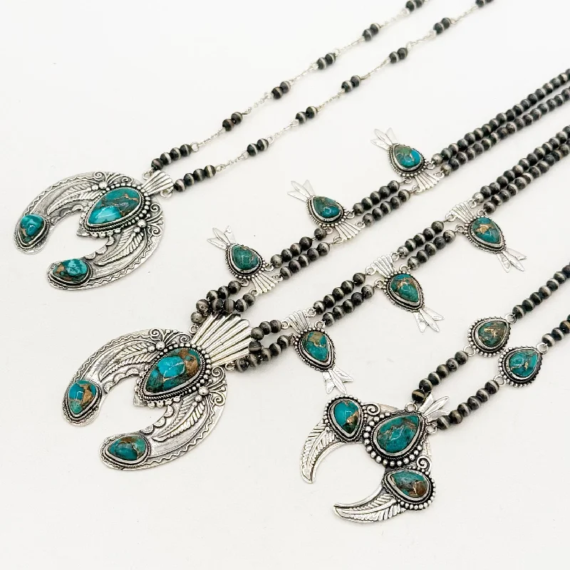 Special Deals On Handcrafted And Designer Jewelry Feather Naja Necklace - Blue Mohave Special Deals On Handcrafted And Designer Jewelry Feather Naja Necklace - Blue Mohave