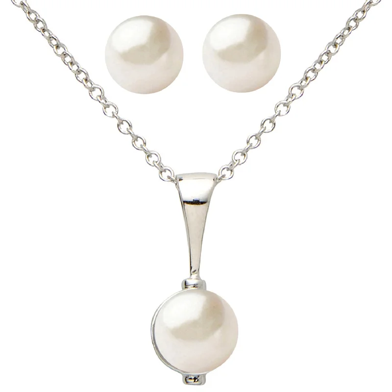 Seasonal Jewelry Sale – Upgrade Your Collection Freshwater Button Pearl Earrings & Necklace Set Seasonal Jewelry Sale – Upgrade Your Collection Freshwater Button Pearl Earrings & Necklace Set