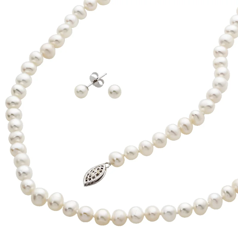 Limited-Time Jewelry Sale – Elegant Styles At Less Freshwater White Pearl Earring, Bracelet & Necklace Set Limited-Time Jewelry Sale – Elegant Styles At Less Freshwater White Pearl Earring, Bracelet & Necklace Set