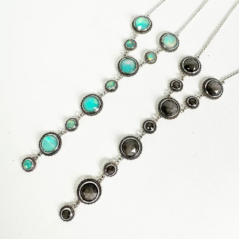 Fashion-Forward Geometric Jewelry For Contemporary Style Gemstone Bubble Lariat