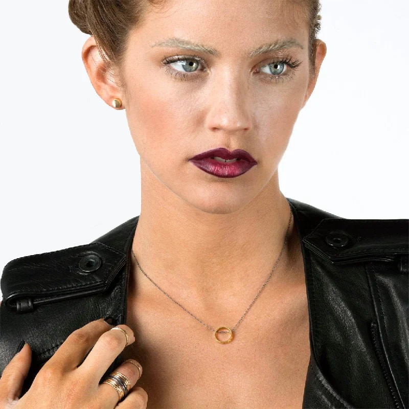 Dainty Floral Jewelry For Feminine Elegance Olivia Circle Necklace in Brass