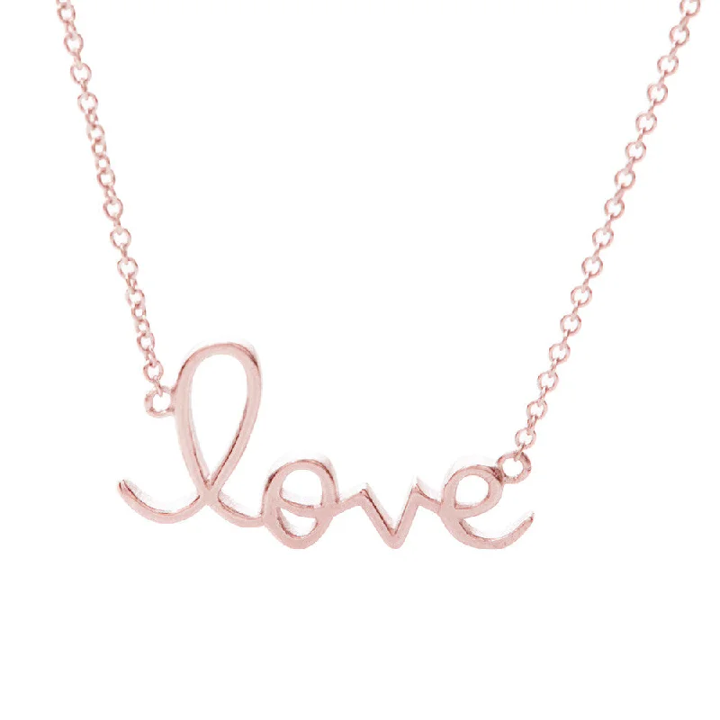 Stunning Statement Jewelry, Unbeatable Discounts Sterling Silver Love Necklace in Rose Stunning Statement Jewelry, Unbeatable Discounts Sterling Silver Love Necklace in Rose