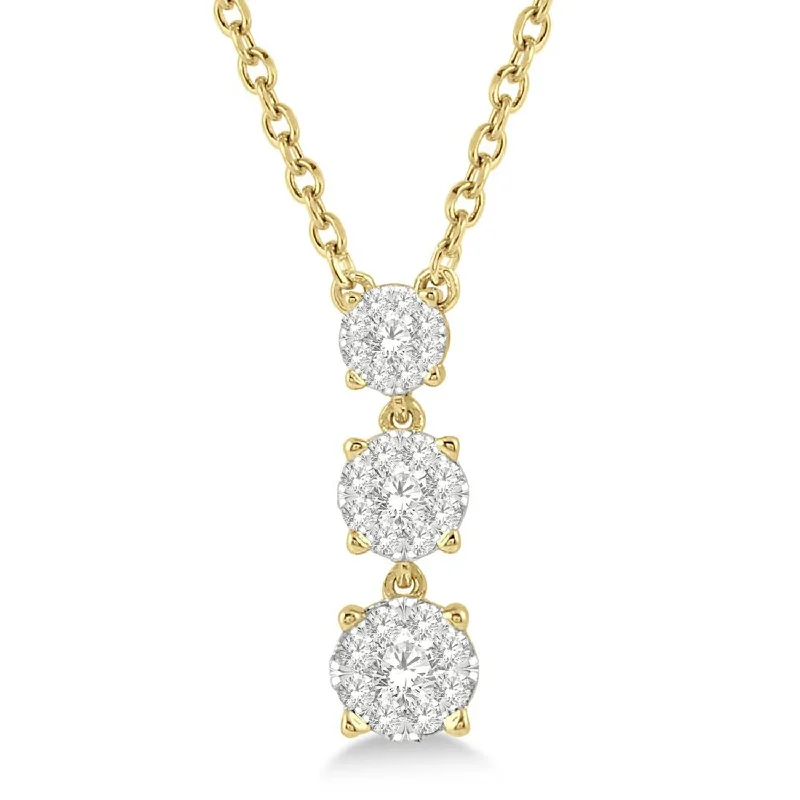 Jewelry Sale – Exclusive Styles At Lower Prices Triple Diamond Cluster Necklace