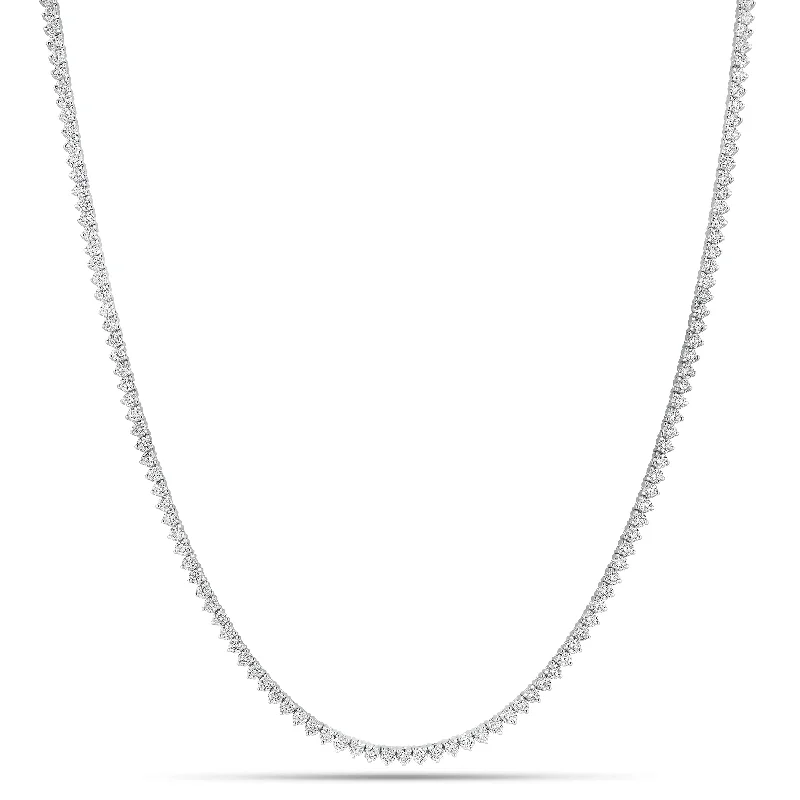 Dainty Floral Jewelry For Feminine Elegance 12.79 ct Diamond Long Tennis Necklace
