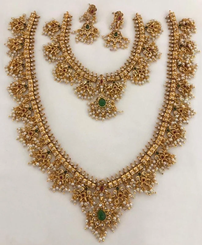 Flash Sale On Exquisite Jewelry – Don't Miss Out Antique Finish gutapusulu Ambani inspired Necklace Combo Set Flash Sale On Exquisite Jewelry – Don't Miss Out Antique Finish gutapusulu Ambani inspired Necklace Combo Set