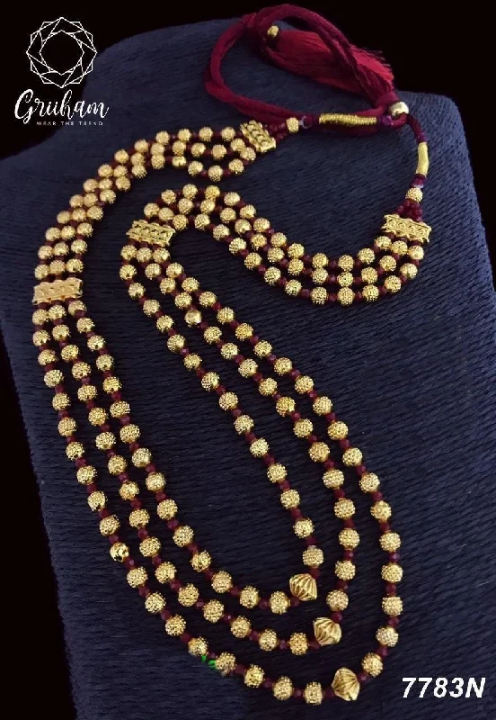 Shop Stylish Jewelry Now And Save Big Gold finish ball chain Jow mala Maroon crystals(Length 18 inches extended upto 20 inche Shop Stylish Jewelry Now And Save Big Gold finish ball chain Jow mala Maroon crystals(Length 18 inches extended upto 20 inche