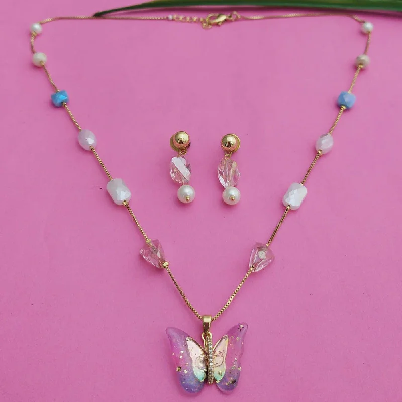 Fashion-Forward Jewelry At Incredible Prices JCM Gold Plated Beads Butterfly Style Necklace Set Fashion-Forward Jewelry At Incredible Prices JCM Gold Plated Beads Butterfly Style Necklace Set