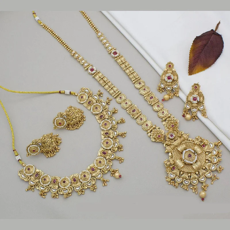 Flash Sale On Stunning Jewelry – Don't Miss Out Kavita Art Gold Plated Kundan Stone Double Necklace Set Flash Sale On Stunning Jewelry – Don't Miss Out Kavita Art Gold Plated Kundan Stone Double Necklace Set