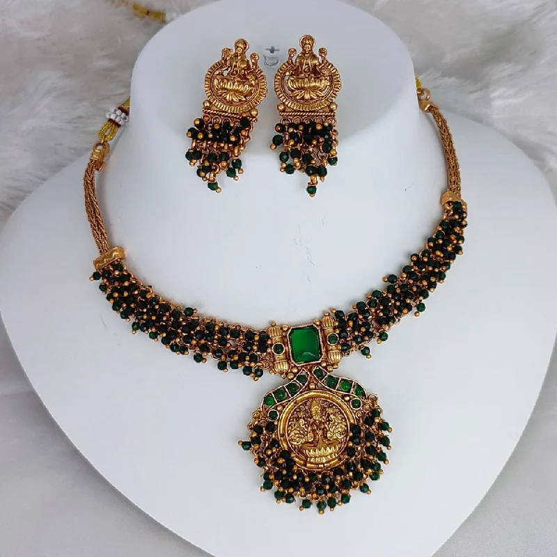 Seasonal Jewelry Sale – Upgrade Your Collection Lucentarts Jewellery Gold Plated Temple Pearls Necklace Set Seasonal Jewelry Sale – Upgrade Your Collection Lucentarts Jewellery Gold Plated Temple Pearls Necklace Set
