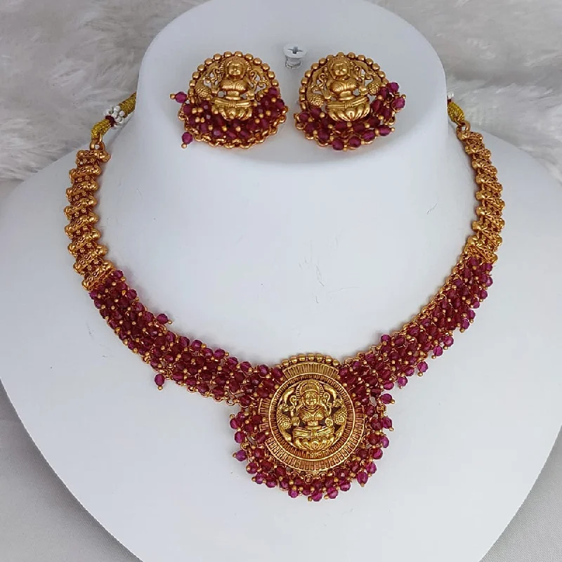 Luxury Jewelry Now At Special Promotional Rates Lucentarts Jewellery Gold Plated Temple Pearls Necklace Set Luxury Jewelry Now At Special Promotional Rates Lucentarts Jewellery Gold Plated Temple Pearls Necklace Set
